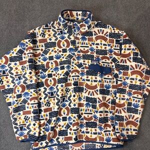 Patagonia Synchilla Protected Peaks Snap-T Pullover Multi Colored Men’s L Aztec